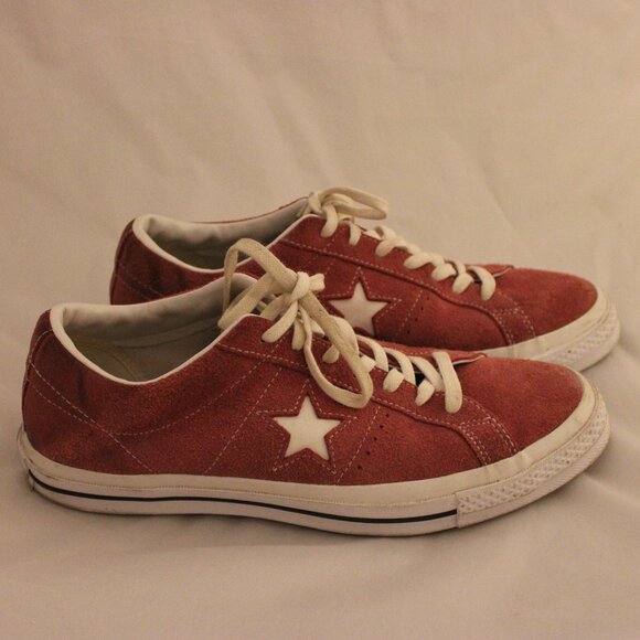 Converse One Star Ox Low Top Red Suede Men’s 10 Women’s 12 - Picture 1 of 9